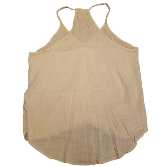 Dainty Hooligan Cream Racerback V-neck Tank Top. Billowing Hem High Low - Picture 3 of 9